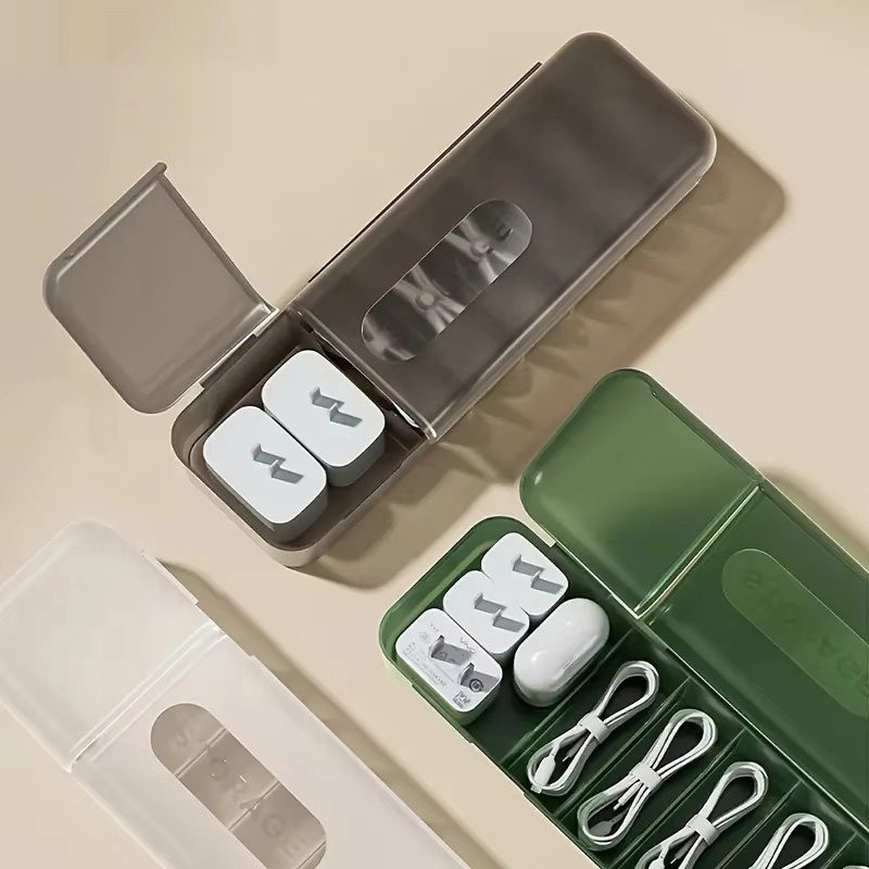 Cable Management Box - Cable Storage Box With 7 Compartments