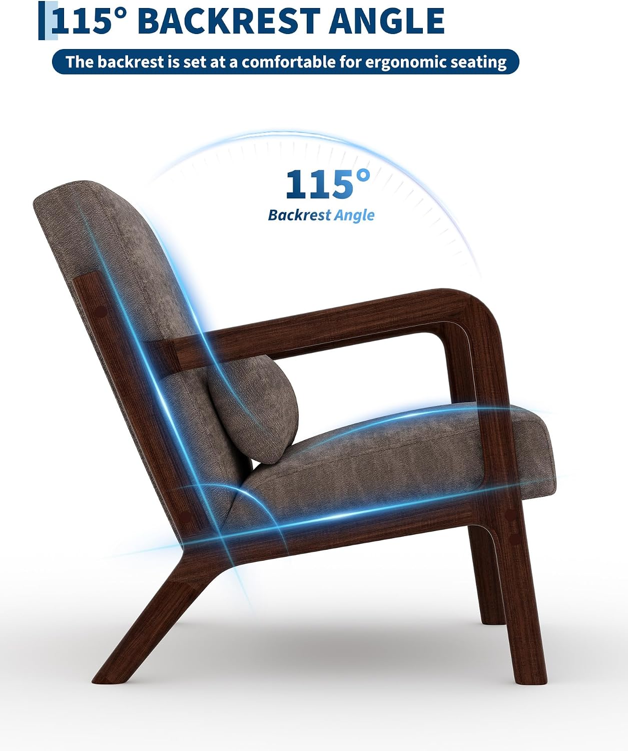 Home Office Cozy - Mid-Century Accent Chair – Upholstered Armchair