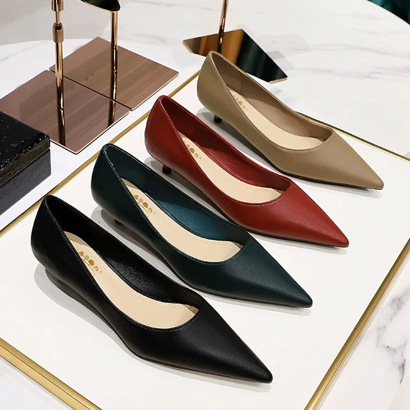 Home Office Size - Fashion Pointed Toe Mid Heeled Shoes
