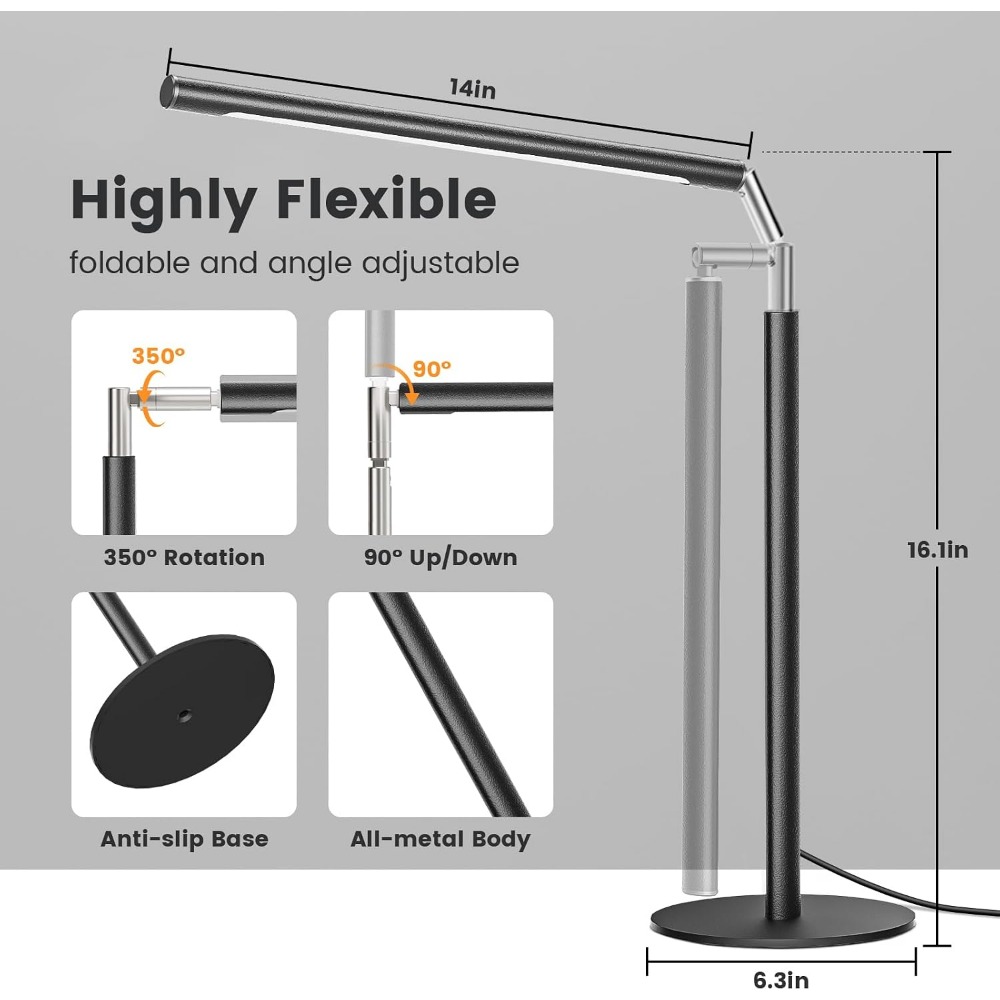 16 Inch Adjustable Metal LED D - Home Office Desk review and price