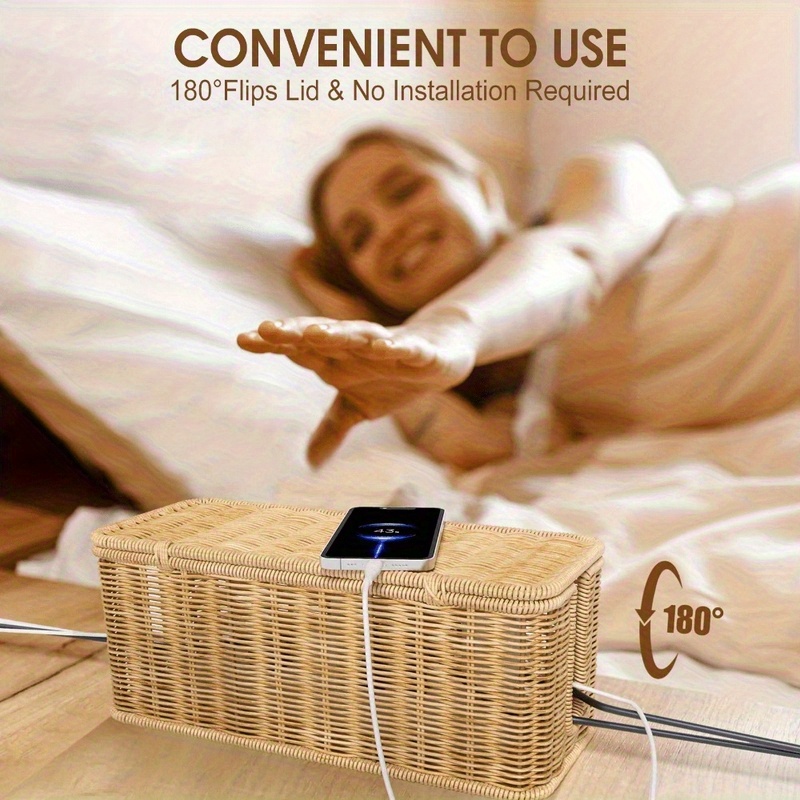 Handcrafted Rattan Cable Manag - Cable Management Box review and price