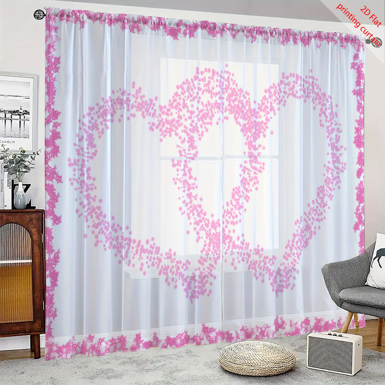 Heart Shaped Printed Transpare - Home Office Windows review and price