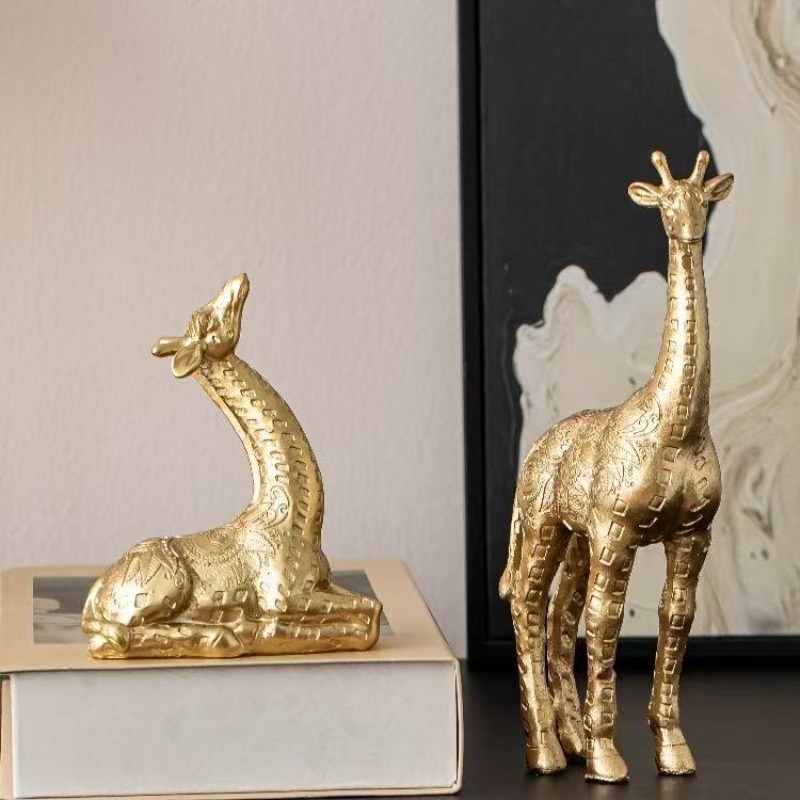 2pcs/set Giraffe Ornament, Gol - Home Office With Bookshelves review and price