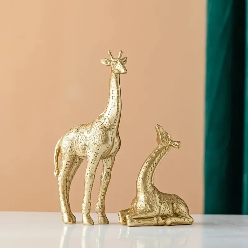 2pcs/set Giraffe Ornament, Gol - Home Office With Bookshelves review and price