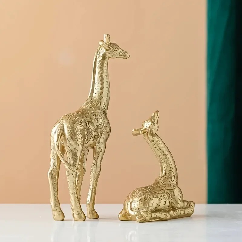 2pcs/set Giraffe Ornament, Gol - Home Office With Bookshelves review and price