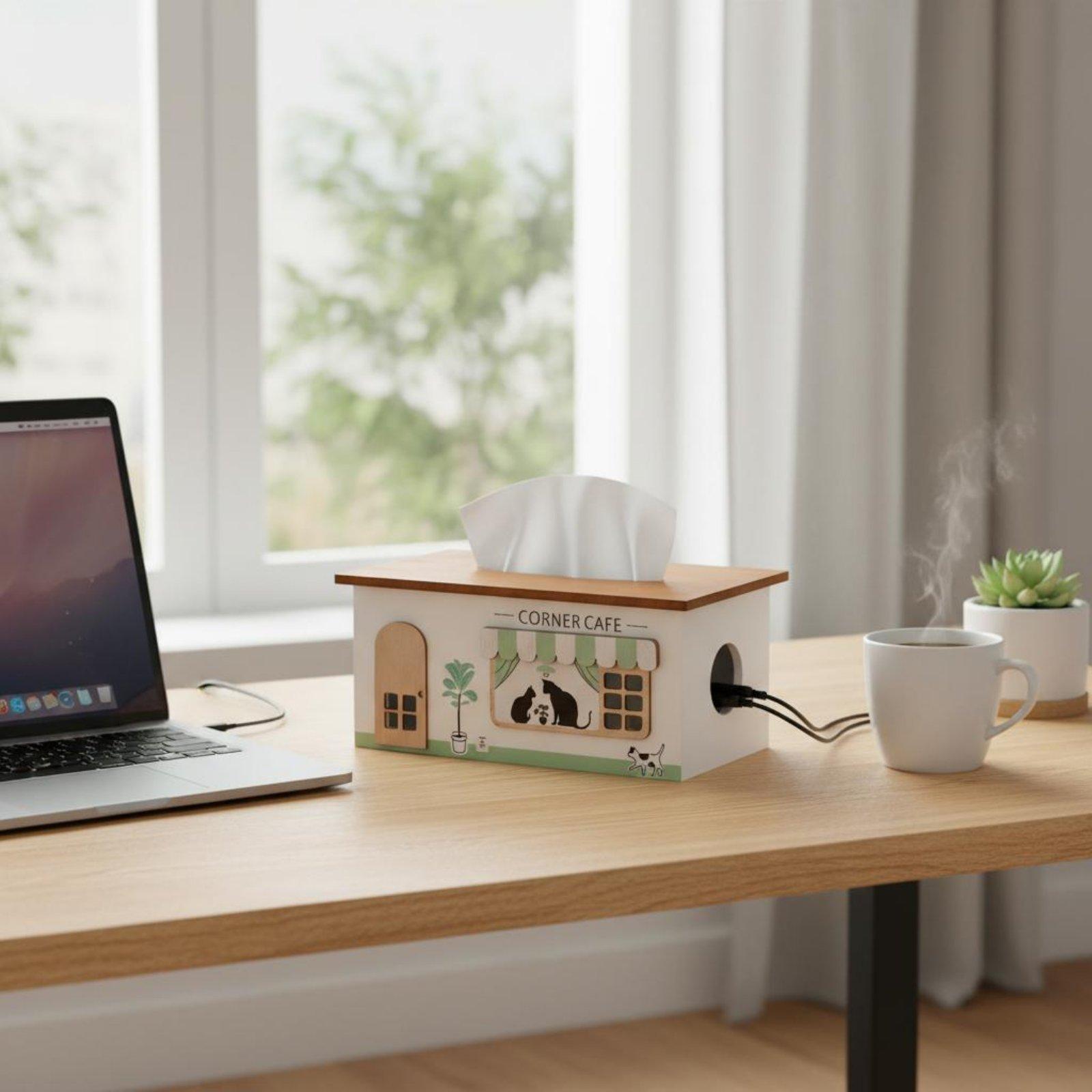 Wooden Cord Management Box Tid - Cable Management Box review and price