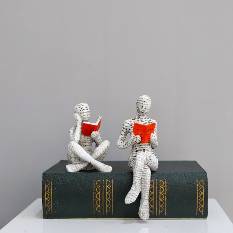 1Pc, Reading Paper Pulp Woman  - Home Office With Bookshelves review and price