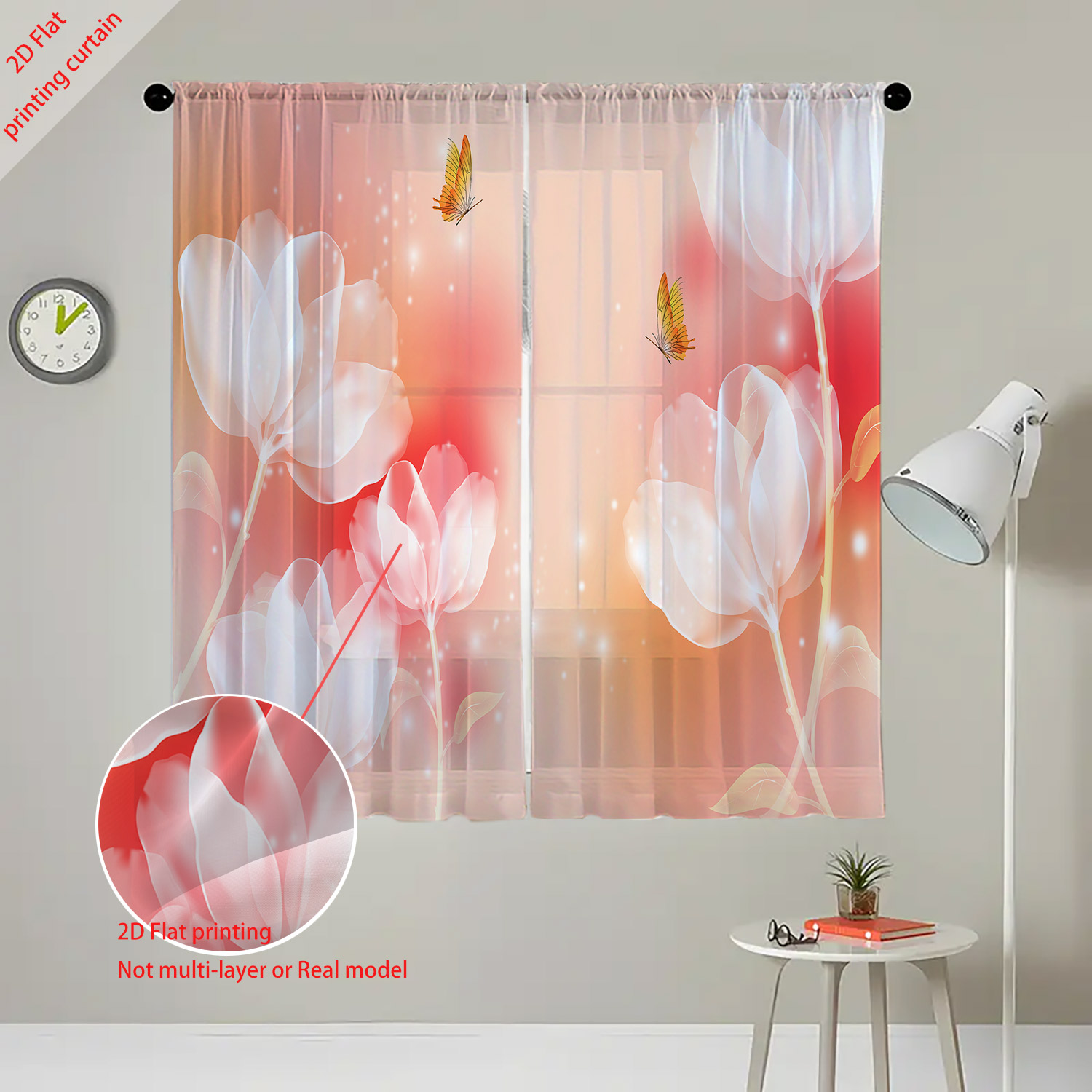 Purple Flower Printed Transpar - Home Office Windows review and price