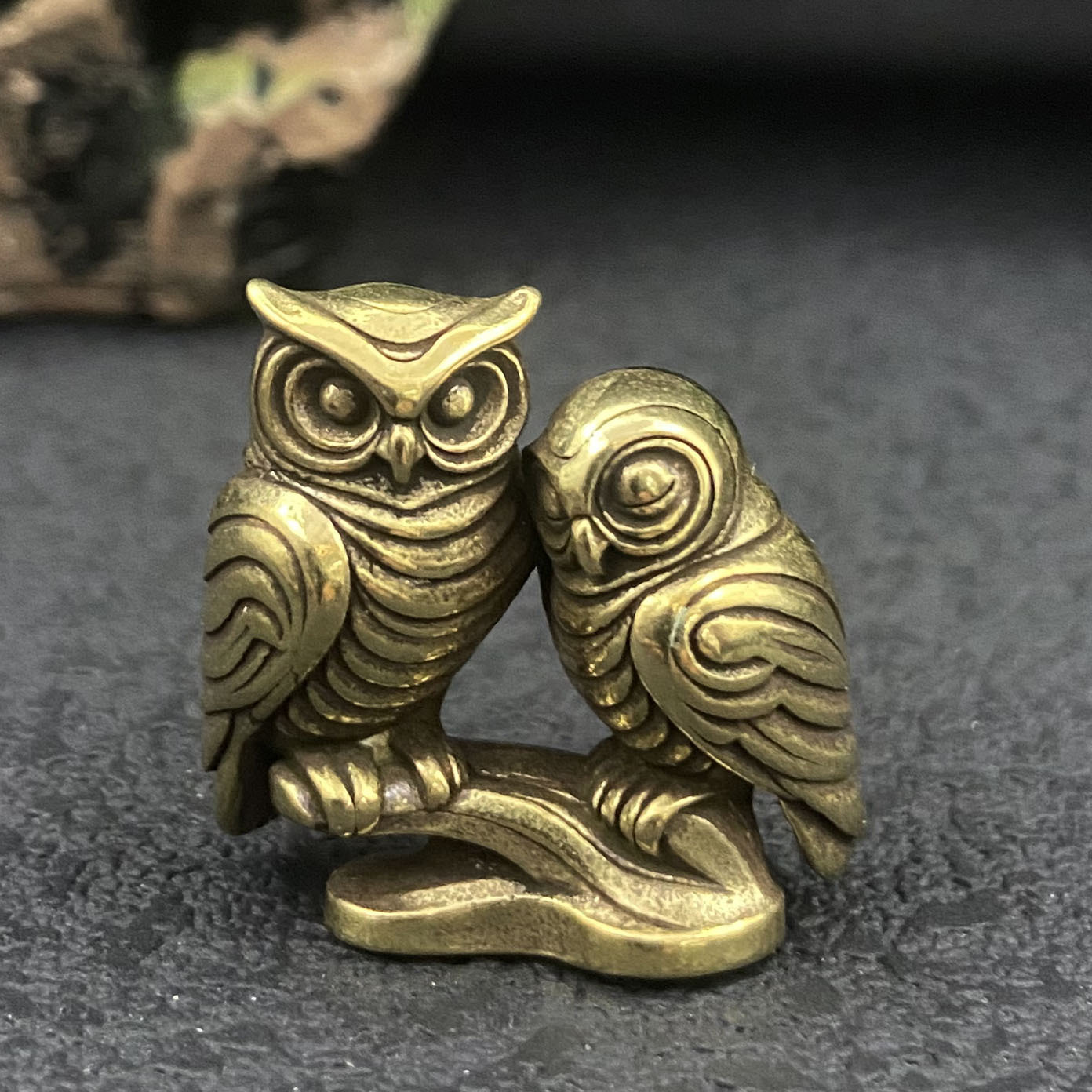 1/2 piece owl brass figurines  - Home Office With Bookshelves review and price