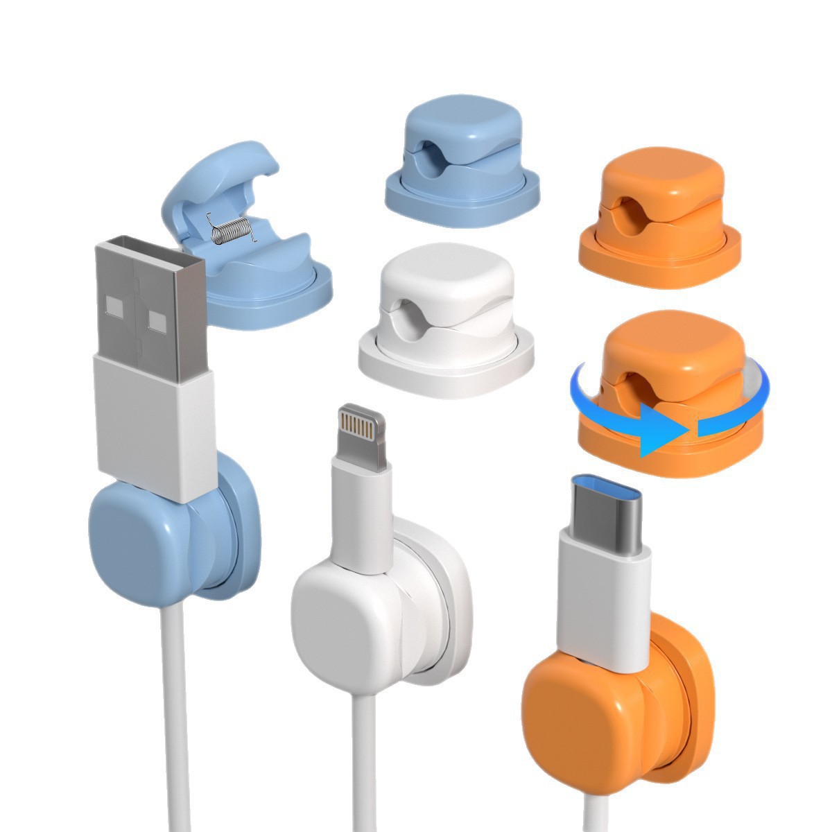 6Pcs Multi Color Rotatable Cab - Cable Management Box review and price