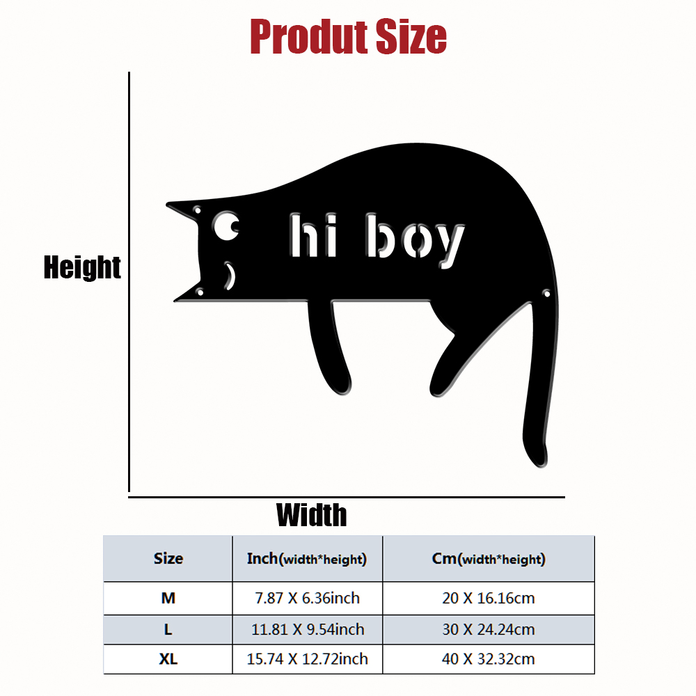 1Pc Custom cat Metal Door Stre - Home Office Windows review and price
