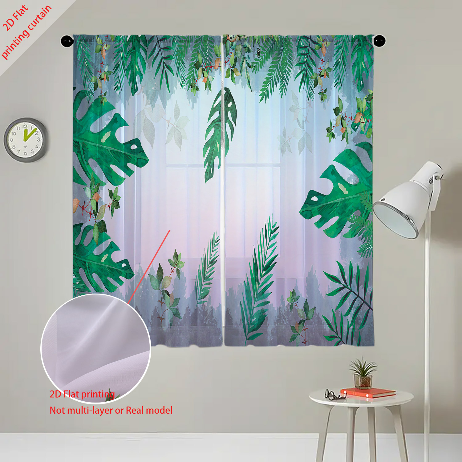 Plant Printed Transparent Scre - Home Office Windows review and price