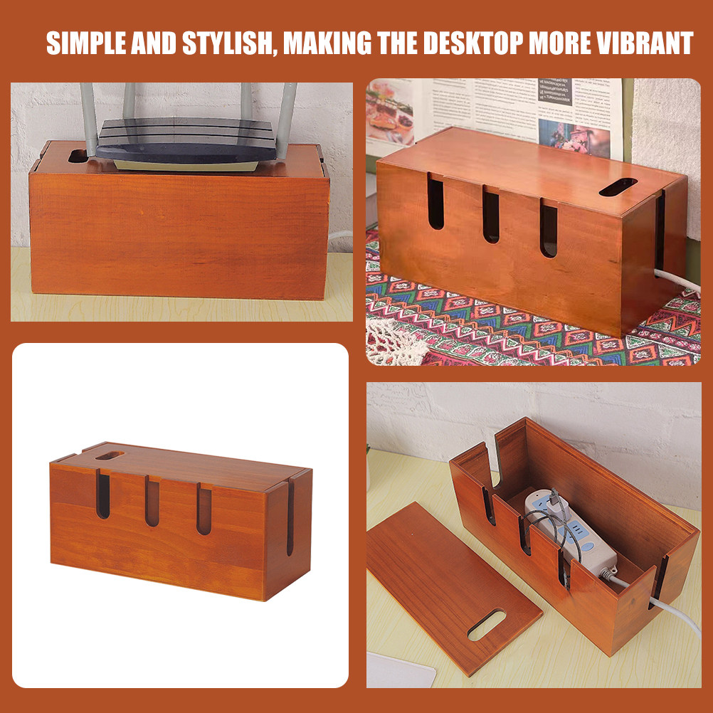 Wooden Cable Organizer Box Mul - Cable Management Box review and price